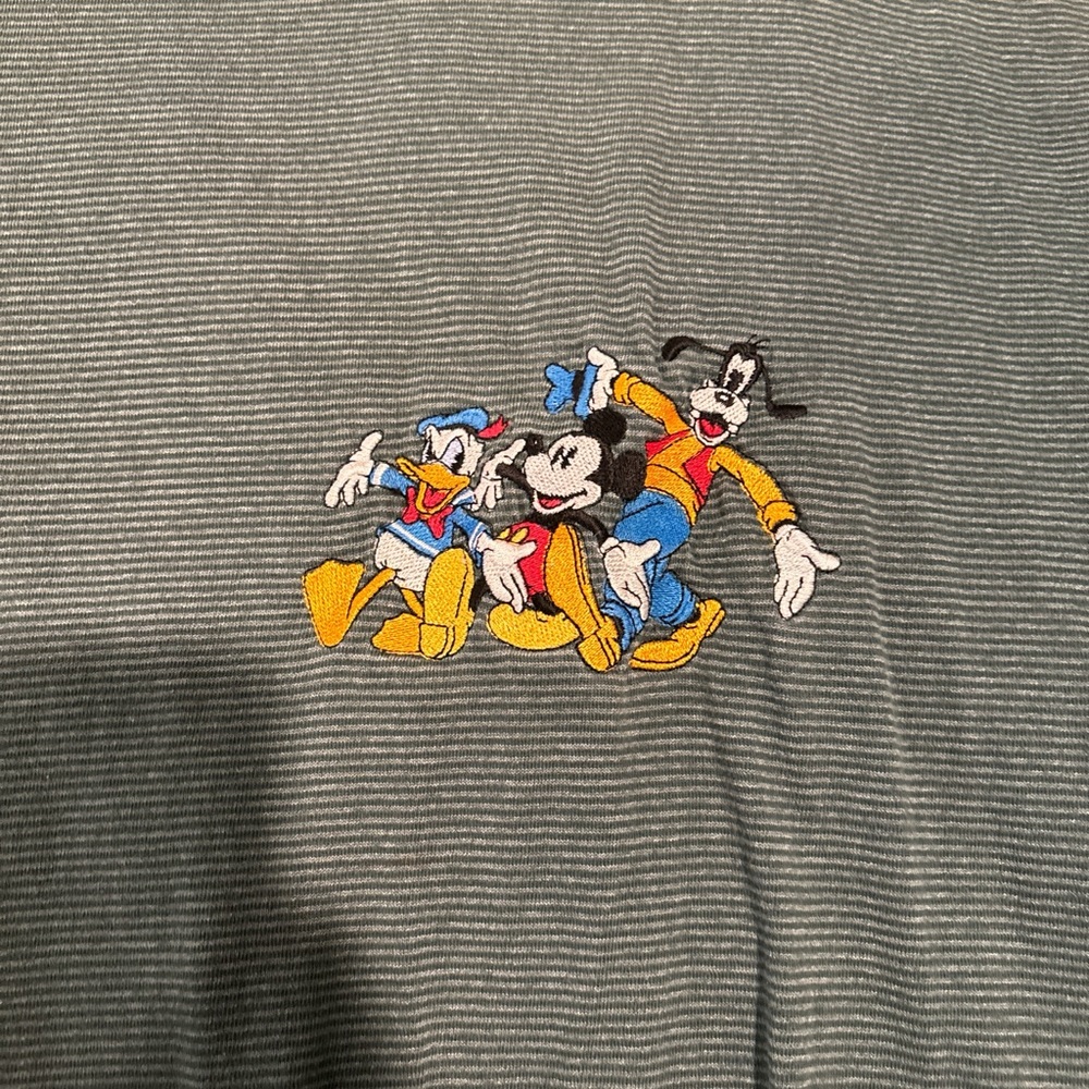Striped Shirt with Disney Characters Embroidery